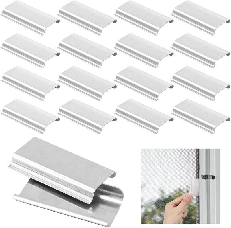 IFERLA 30 PCS Window Screen Pull Tabs Replacement, Durable Window Screen Spline Channel Pull Lift Tabs, Window Screen Clips for Flat Spline, Aluminum Anti-UV Don’t Broken Like Plastic Pull Tabs in Sunlight - Image 1